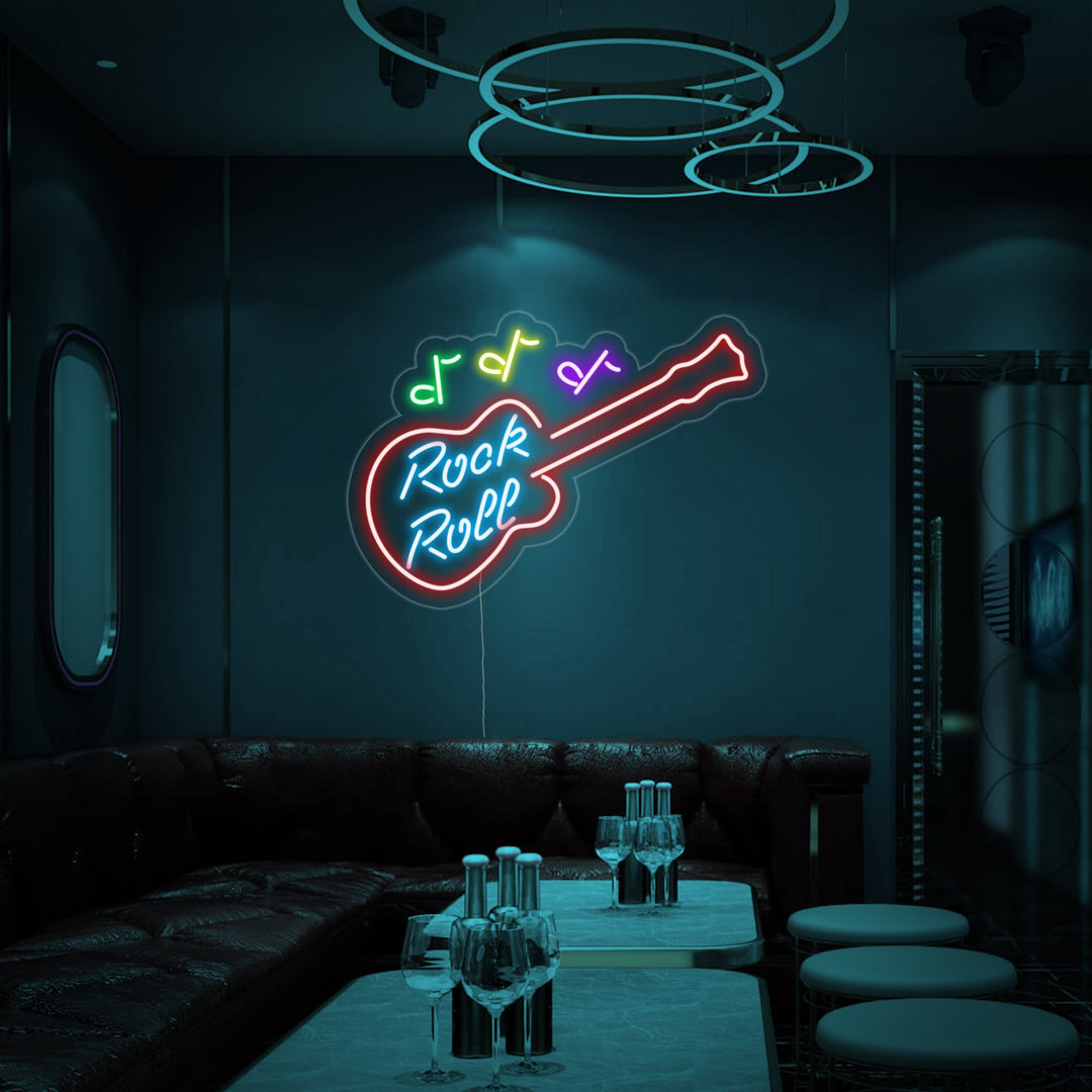 "Rock Roll" Neon Sign