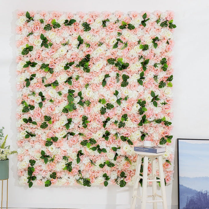 Pink and Champagne Rose Flowers Wall, Rose Flowers Backdrop