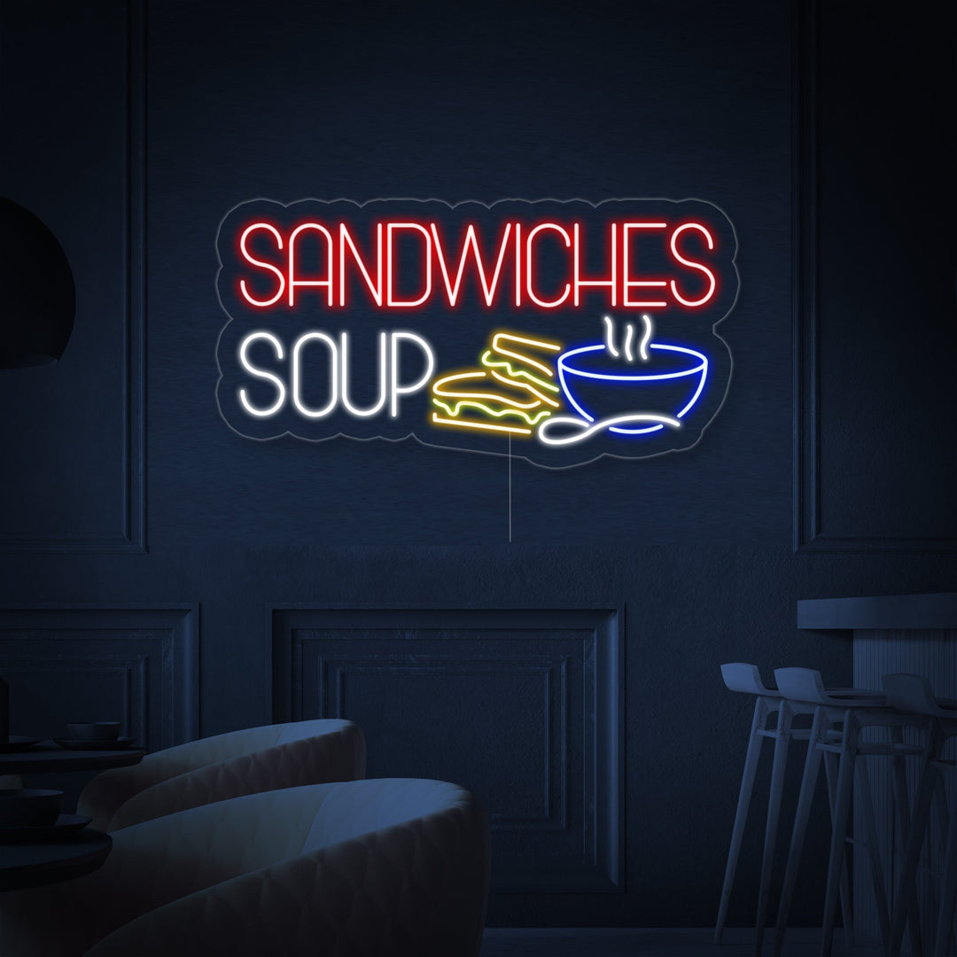 "SANDWICHES SOUP" Neon Sign
