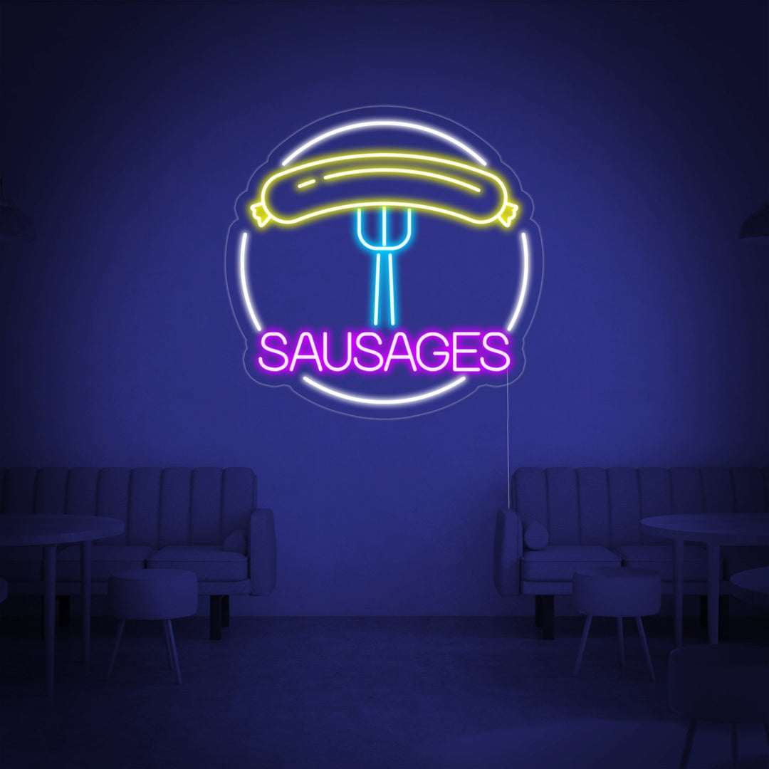 "Sausages with Circle" Neon Sign
