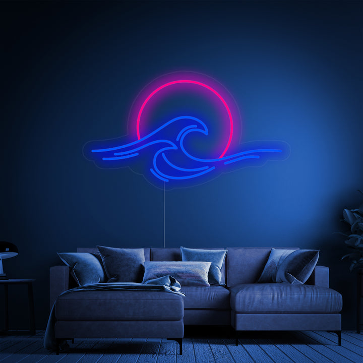 "Sea Sunset Sunrise Wave" Neon Sign