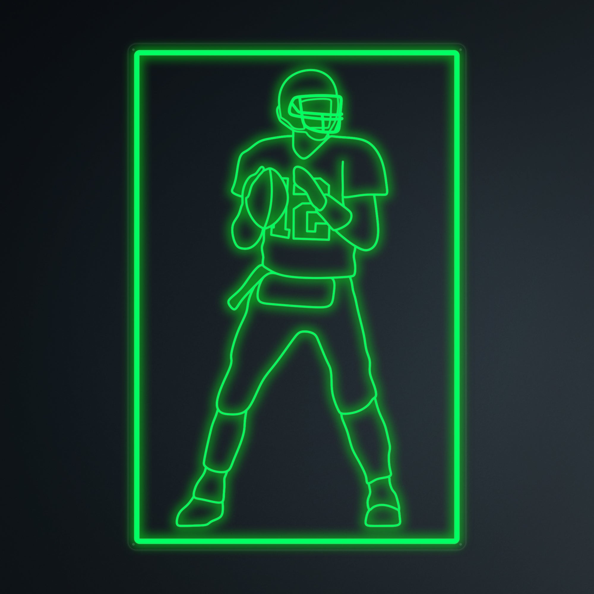 "Sports American Football Player 12" Mini Neon Sign