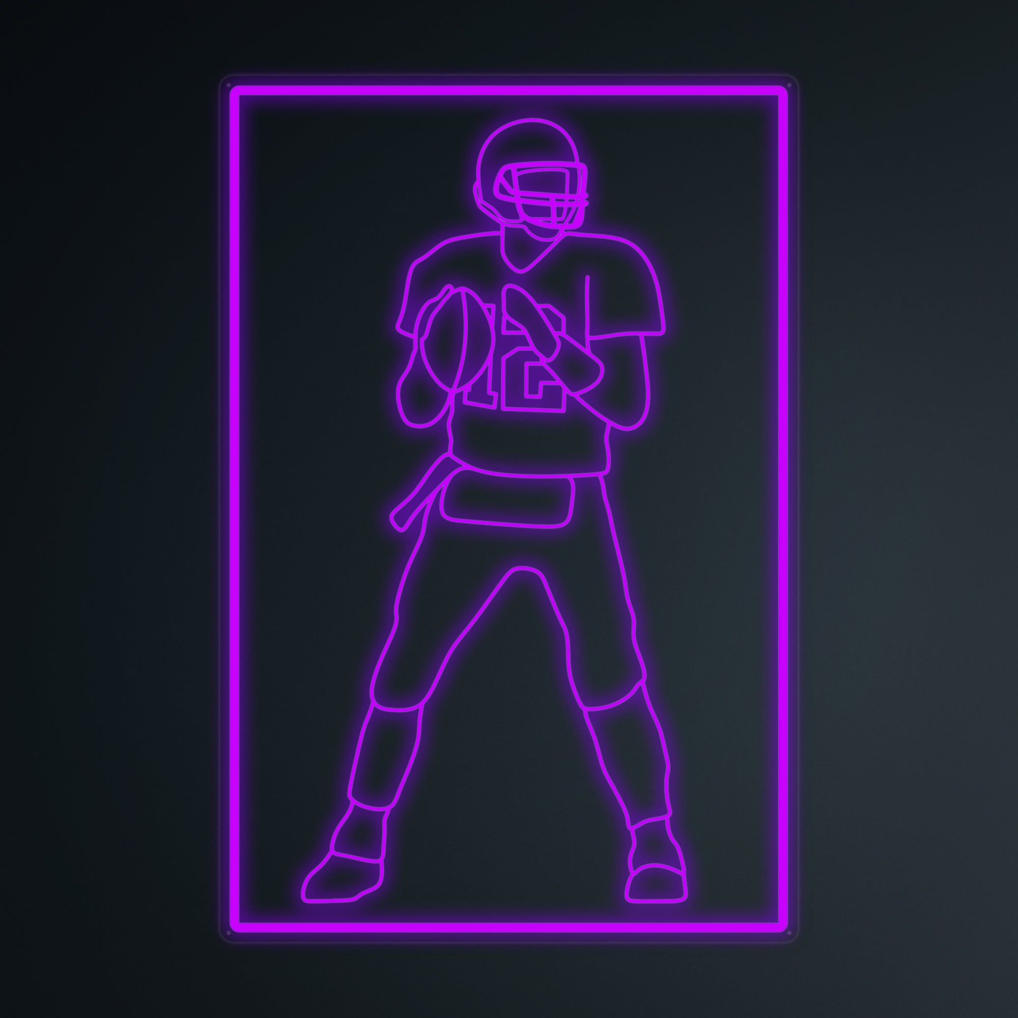 "Sports American Football Player 12" Mini Neon Sign