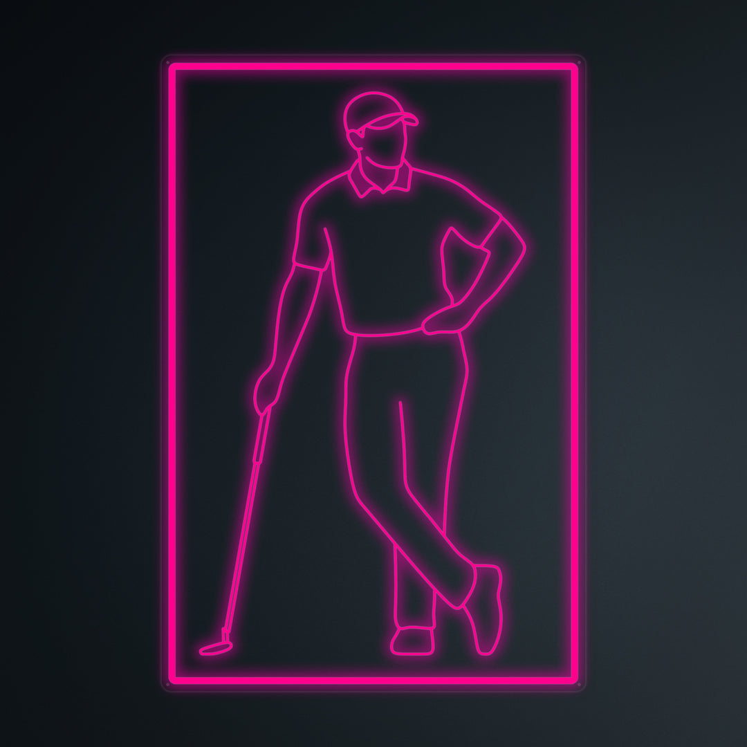 "Sports Golf Player" Mini Neon Sign