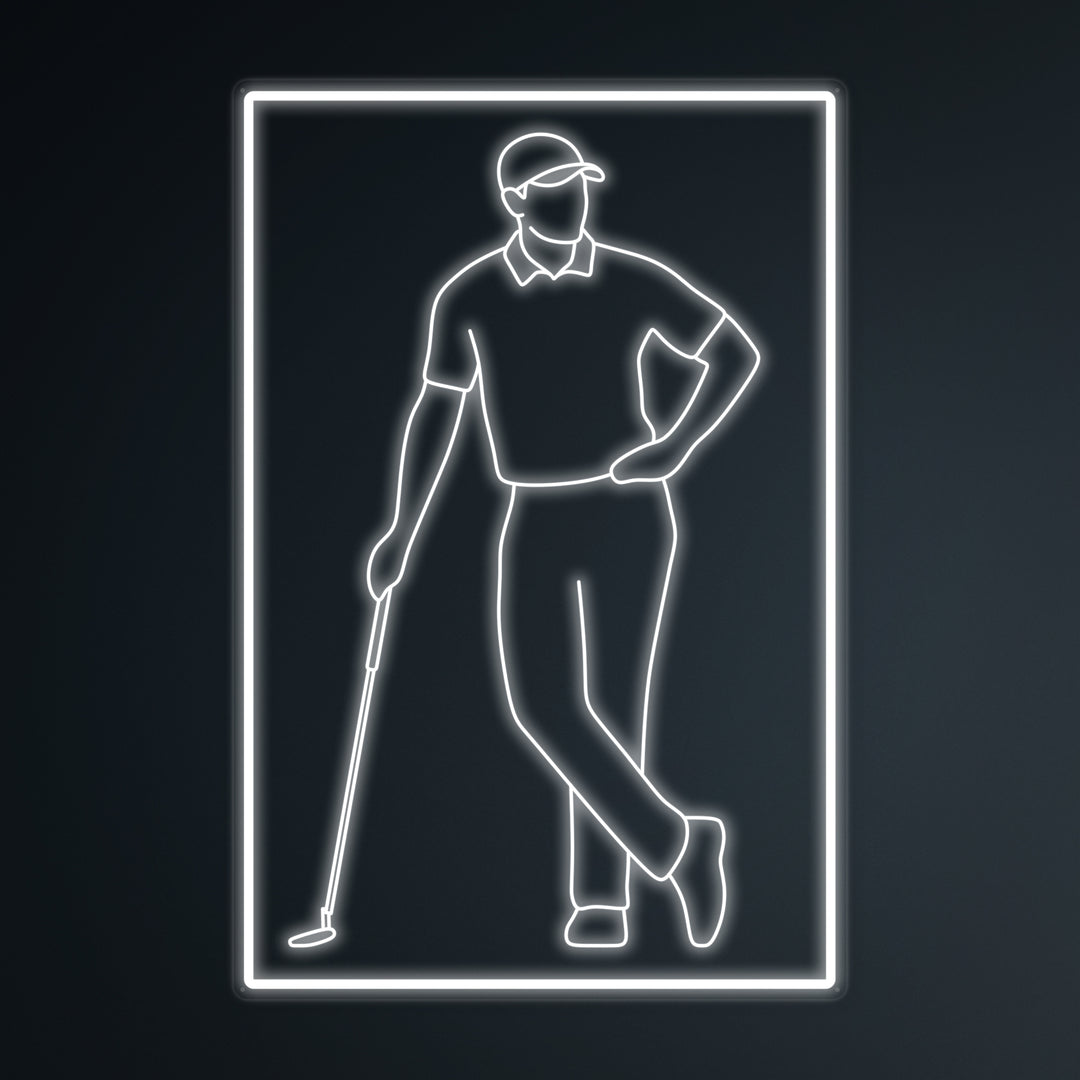 "Sports Golf Player" Mini Neon Sign