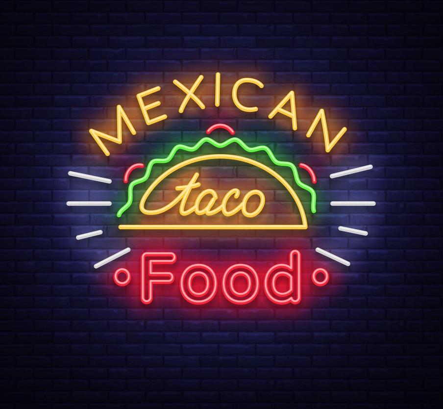 Taco neon sign on mexican food Neon Sign