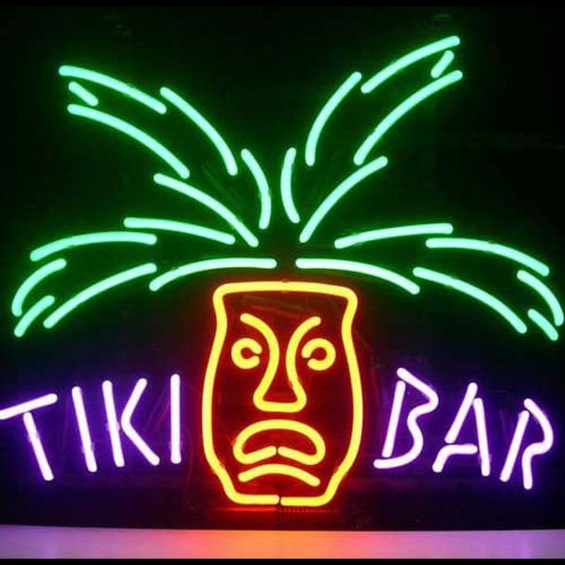 "Tiki Bar Paradise Palm Beer" Neon Sign