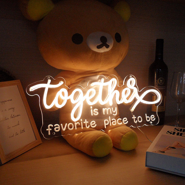"Together Is My Favorite Place To Be" Mini Neon Sign