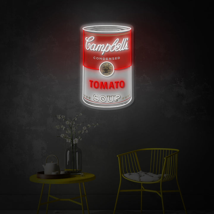 "Tomato Soup Can, Pop Art" UV Print LED Neon Sign