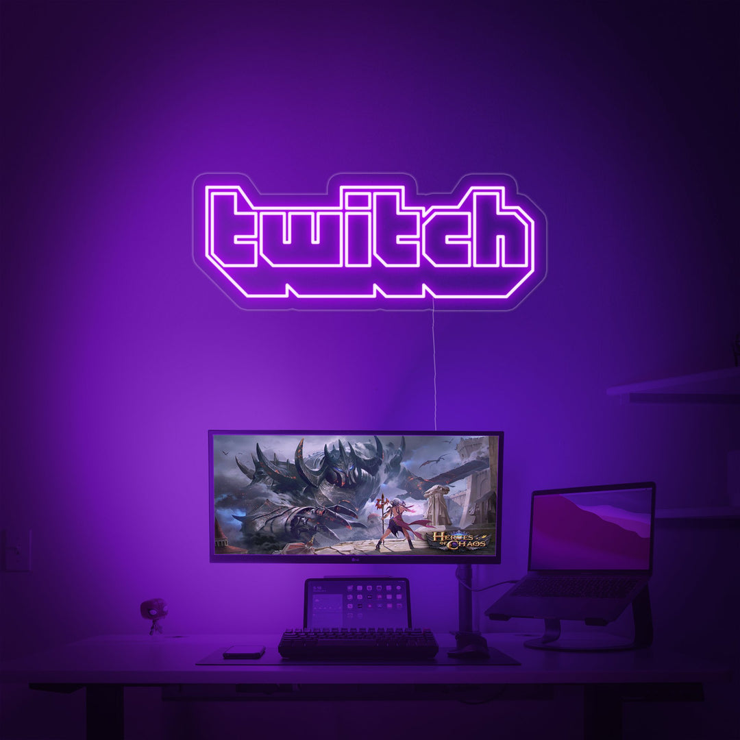 Twitch Neon Sign, Game Decor, Game Wall Art