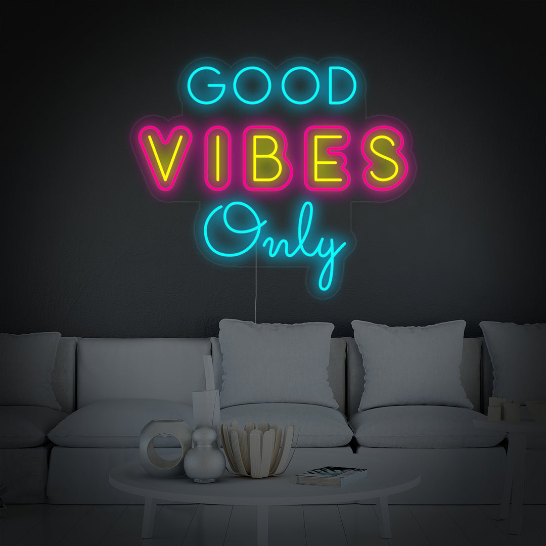 Unique Good Vibes Only Neon Sign