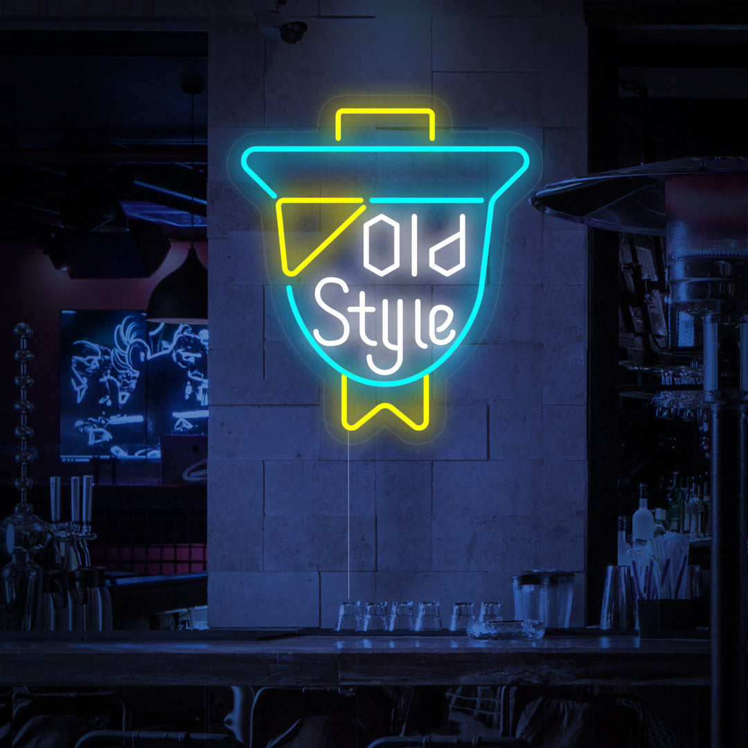 Vintage OLD STYLE Beer Bar Neon Sign