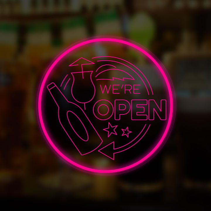 "We are Open Pub" Mini Neon Sign, Bar Neon Sign