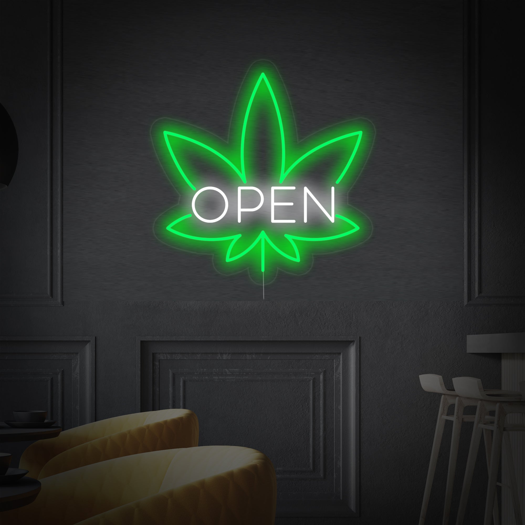 Weed Open Liquid Bar Neon Sign - HAPPYNEON