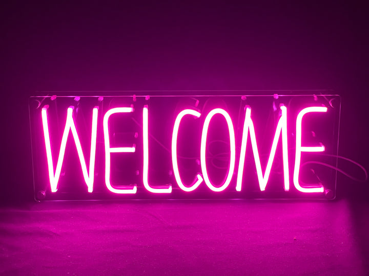 "Welcome" Desk LED Neon Sign