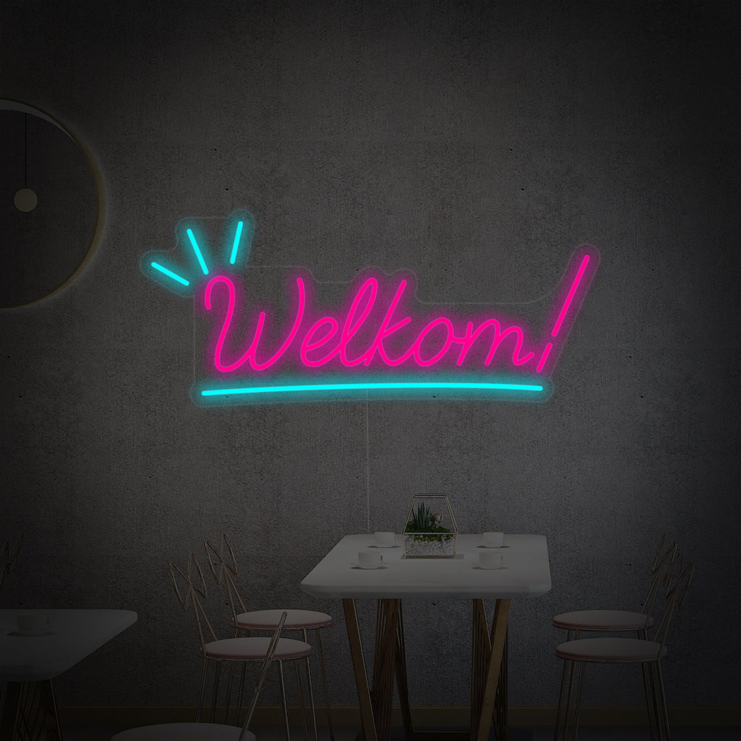 "Welkom Welcome Netherlands" Neon Sign