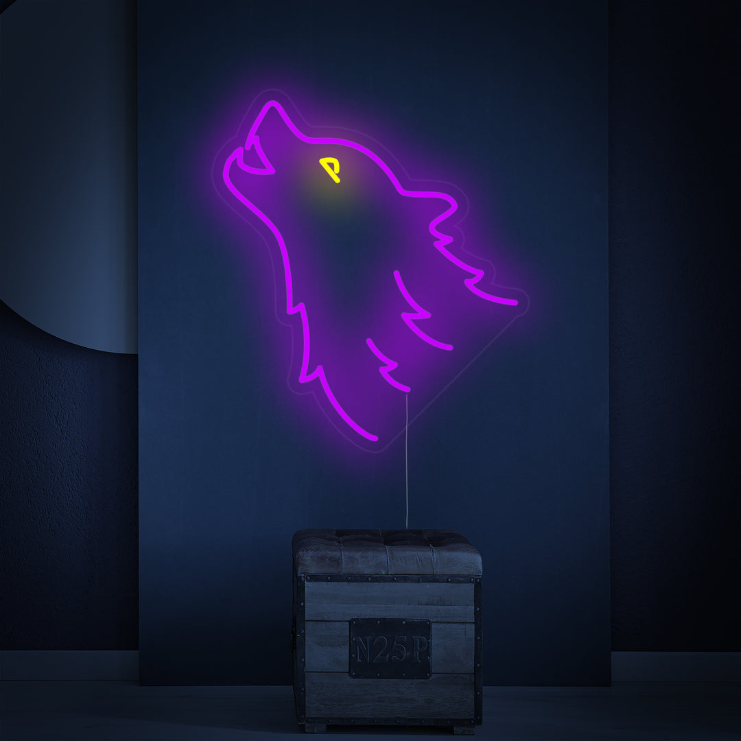 "Wolf Head" Neon Sign