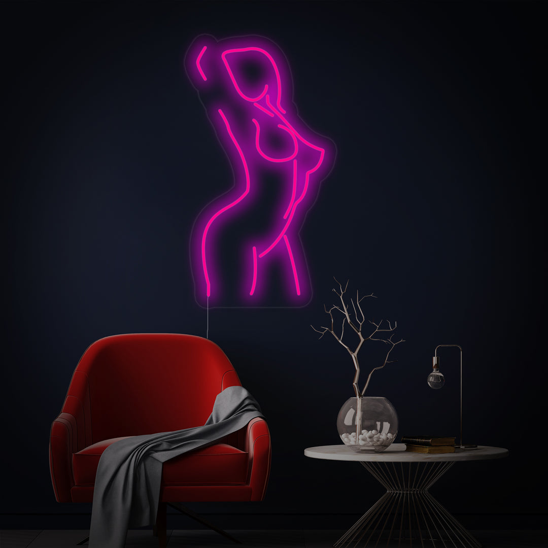 Woman Lady Back Girl Body Neon Sign