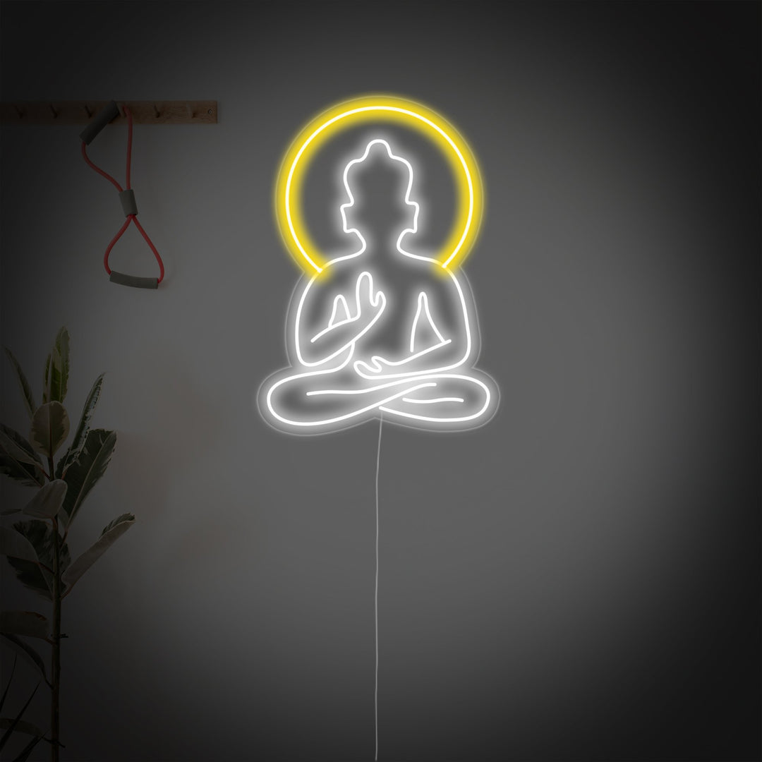 "Yoga Buddha, Yoga Wall Art, Yoga Decor" Neon Sign