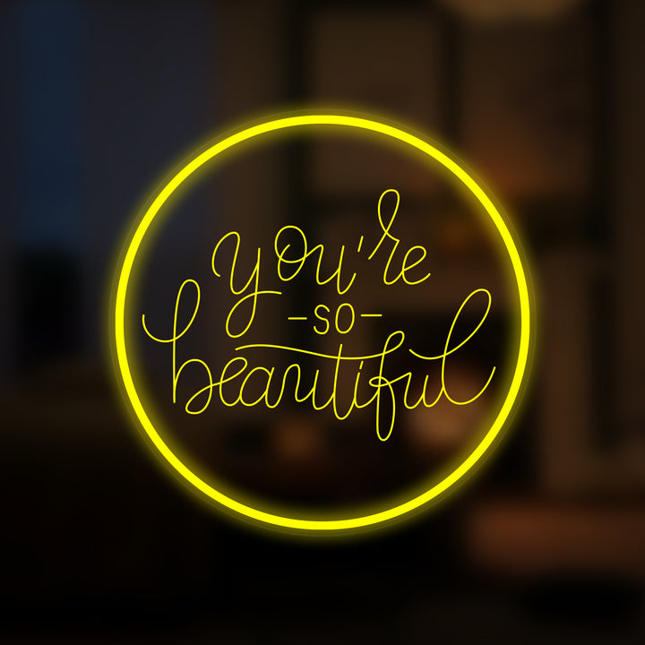 "You Are Beautiful" Mini Neon Sign