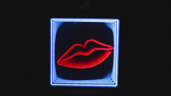 Lips 3D Infinity LED Neon Sign