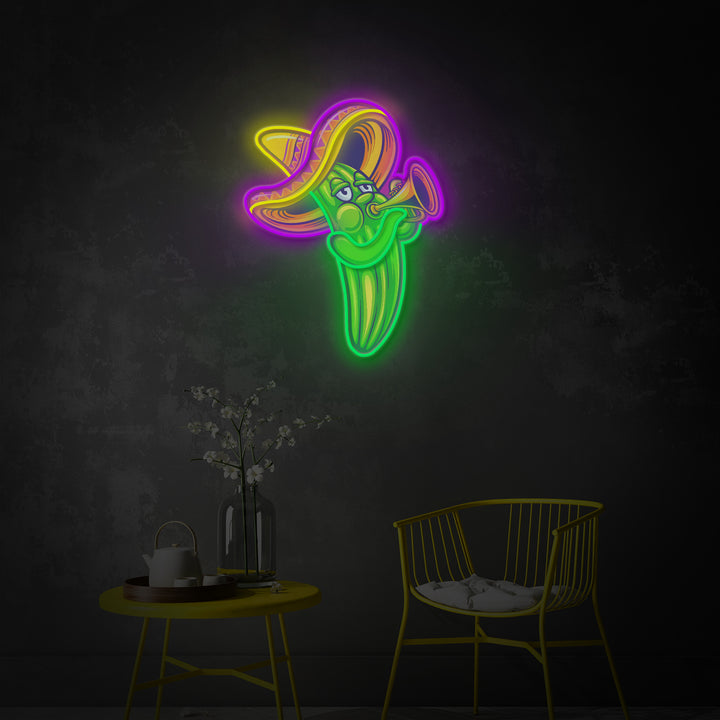"Cinco De Mayo Cactus Mexican" LED Neon Sign 2.0, Luminous UV Printed