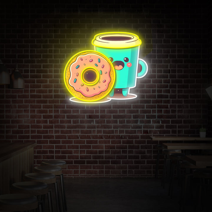 "Donut Coffee Shop Bakery Store", Coffee Shop Decor, LED Neon Sign 2.0, Luminous UV Printed