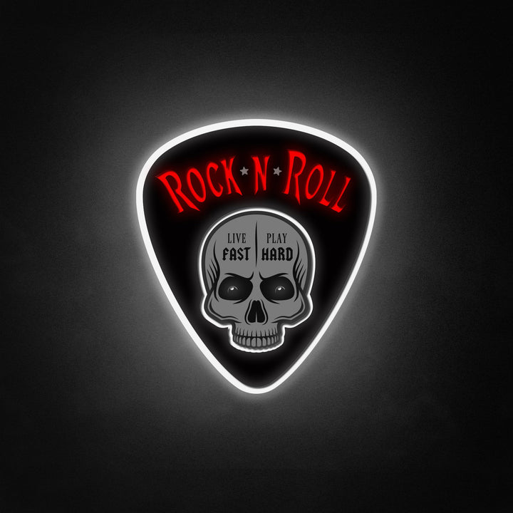 "Rock N Roll, Skull" Neon Like Sign