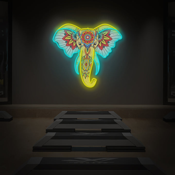 "Watercolor Elephant" LED Neon Sign 2.0, Luminous UV Printed