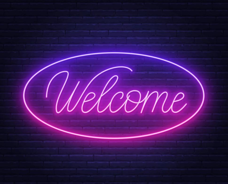 "Welcome" Neon Sign